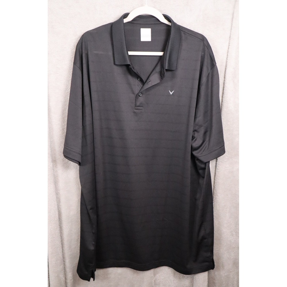 Callaway Opti-Dri Mens XXXL Black Textured Performance Golf Polo Shirt